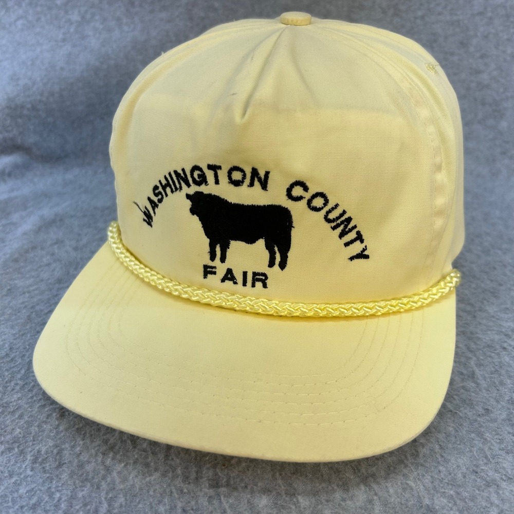 Washington County Fair Mens Yellow Capital Caps Rope Snapback Hat OSFM